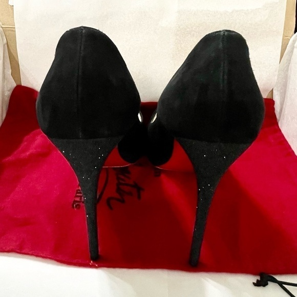 Christian Louboutin Very Prive platform pumps 120mm, Veau Velour suede glitter. - Picture 7 of 10